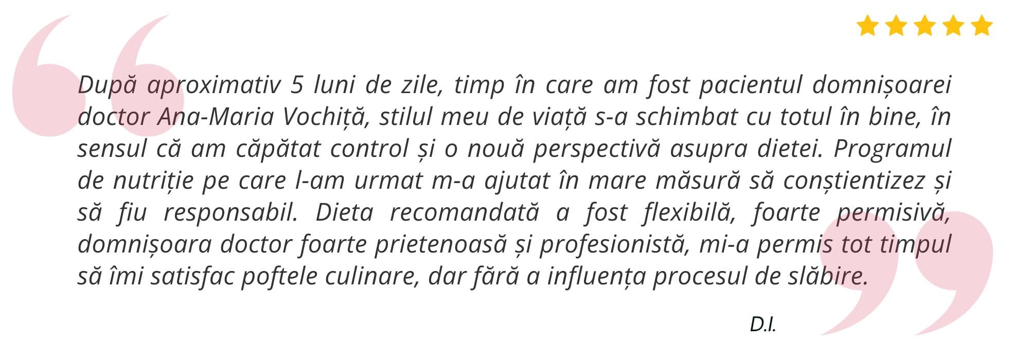 Testimonial pacient Dr. Ana Vochiță 3