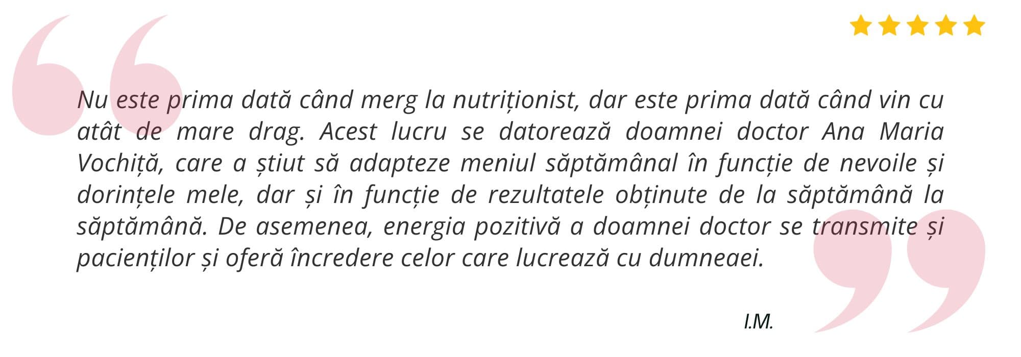 Testimonial pacient Dr. Ana Vochiță 4