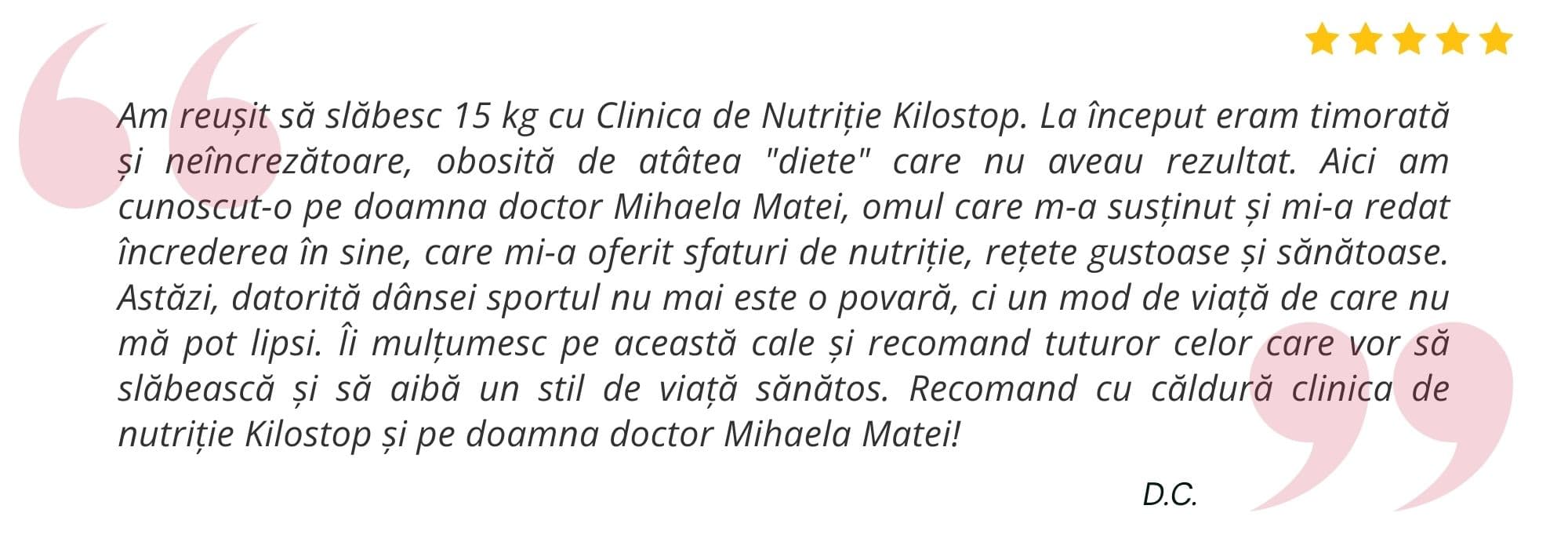 Testimonial pacient Dr. Mihaela Matei 5